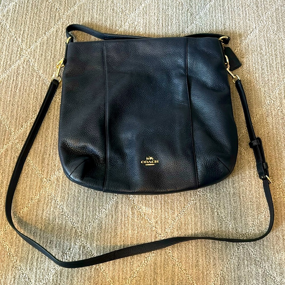 Coach navy leather purse